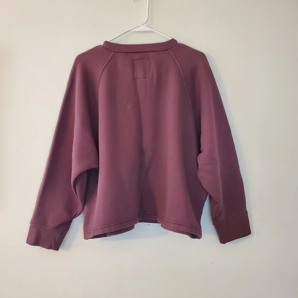 Madewell Make Weekends Longer Oversized Cropped Button Sweater Size Large - Picture 9 of 13